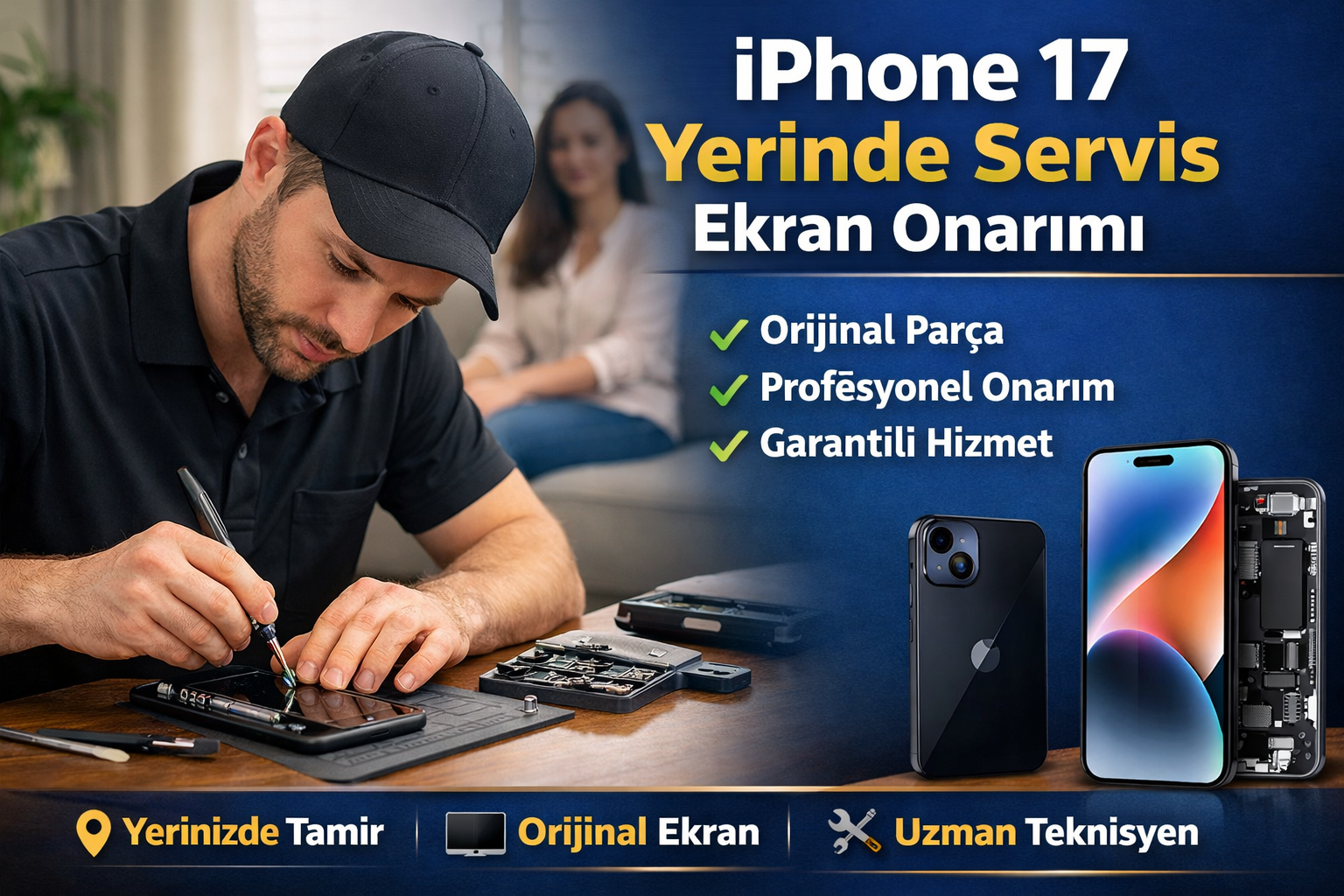 iPhone 17 Yerinde Servis Hizmeti Orijinal Ekran Onarımı